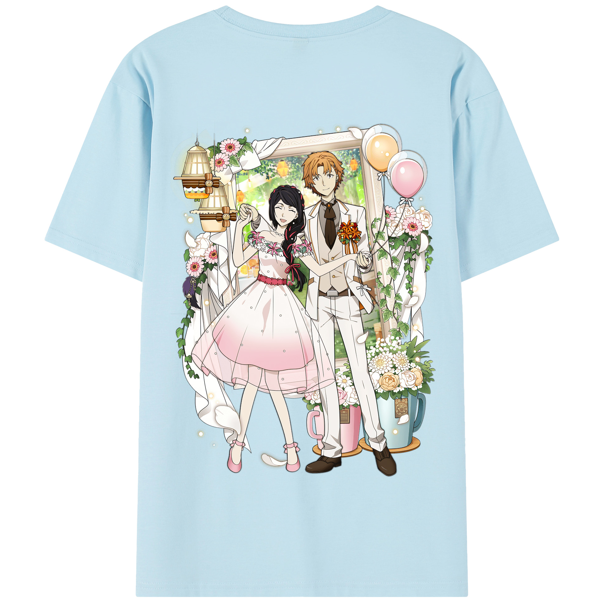 （画像用） 文豪ストレイドッグス Bungo Stray Dogs 綿100％半袖Tシャツ（背面プリント）